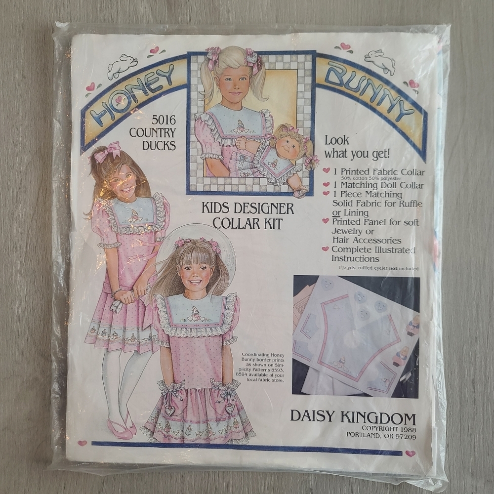 NEW Cabbage Patch Collar Pattern Matching Kid 5016 Honey Bunny Country Duck 1988